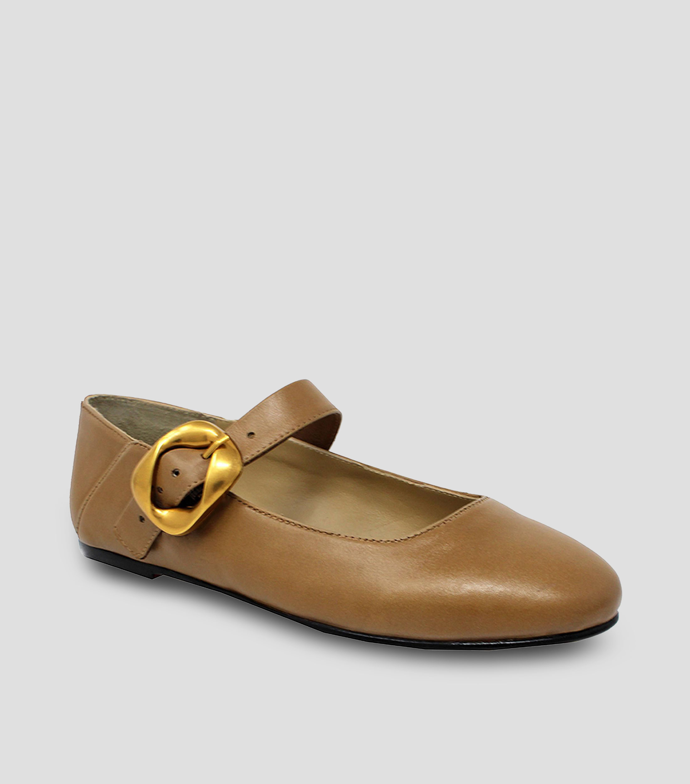 Flats en piel lisos Mujer